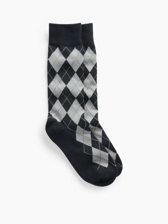 Argyle Dress Socks - Black