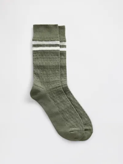 Argyle Varsity Crew Socks - green