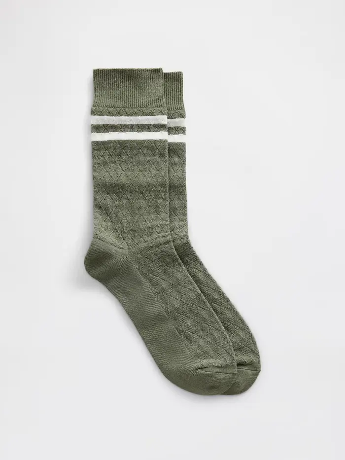 Argyle Varsity Crew Socks - green