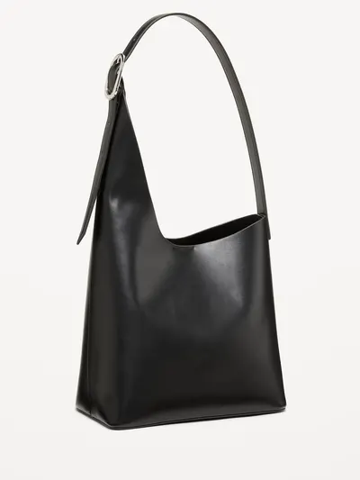 Asymmetrical Structured Tote Bag - Black Jack