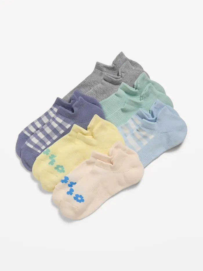Athletic Ankle Socks  6-Pack - Ditsy Cool Combo