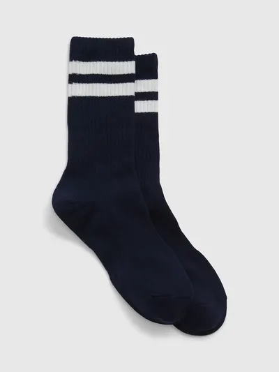 Athletic Crew Socks - Off white stripe