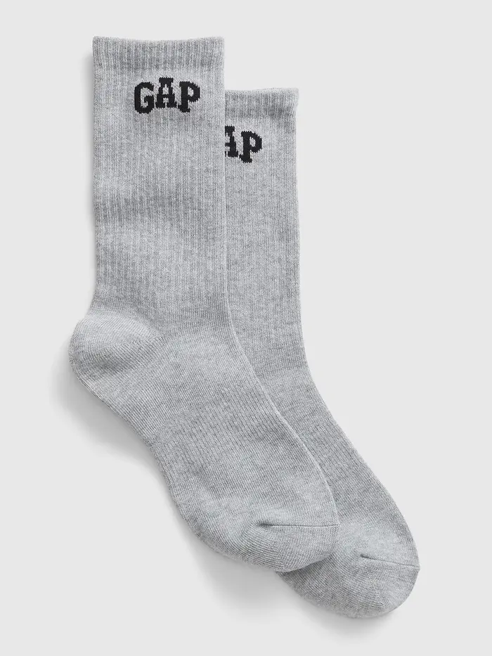 Athletic Logo Crew Socks - Heather grey