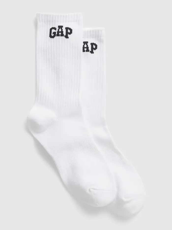 Athletic Logo Crew Socks - White