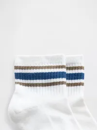 Athletic Quarter Crew Socks - blue track — view 2