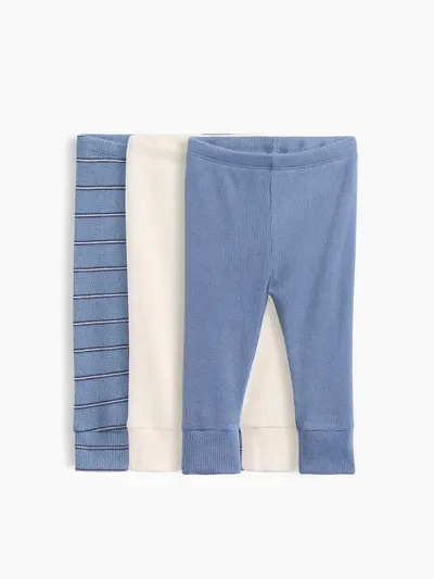 Baby Pull-On Waffle Pants (3-Pack) - Blue