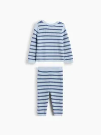 Baby Stripe Sweater Set - Blue stripe — view 2