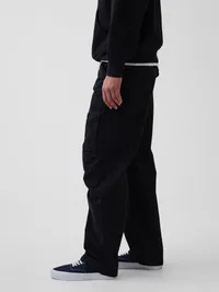 Baggy Cargo Pants - BLACK — view 3