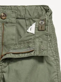 Baggy Non-Stretch Cargo Pants for Boys - Olive Through This — view 5