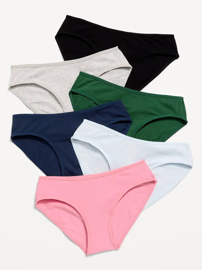 Bikini Underwear 6-Pack for Girls - Solid Pack
