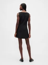 BiStretch Button-Front Mini Dress - True black — view 2