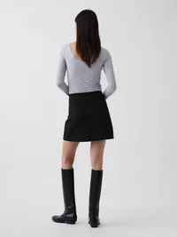 BiStretch Snap-Front Mini Skort - Black — view 2