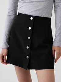BiStretch Snap-Front Mini Skort - Black — view 4