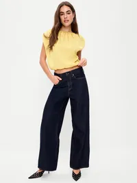 Boatneck Drapey Bubble-Hem Top - LIMONCELLO — view 3