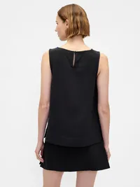 Boatneck Shell Tank Top - Black — view 3