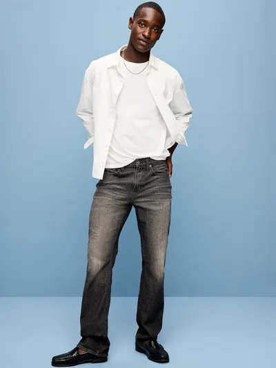 Boot-Cut Built-In Flex Jeans - Washed Black