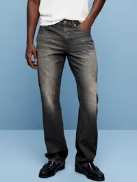 Boot-Cut Built-In Flex Jeans - Washed Black — view 2
