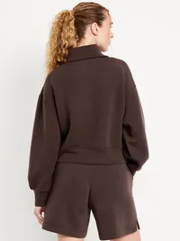 Bounce Fleece Half-Zip Pullover Sweatshirt - Black Coffee — view 2