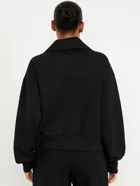 Bounce Fleece Half-Zip Pullover Sweatshirt - Black Jack — view 2