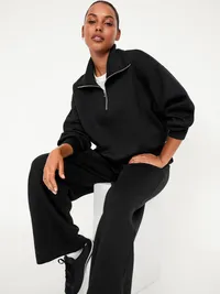 Bounce Fleece Half-Zip Pullover Sweatshirt - Black Jack — view 3