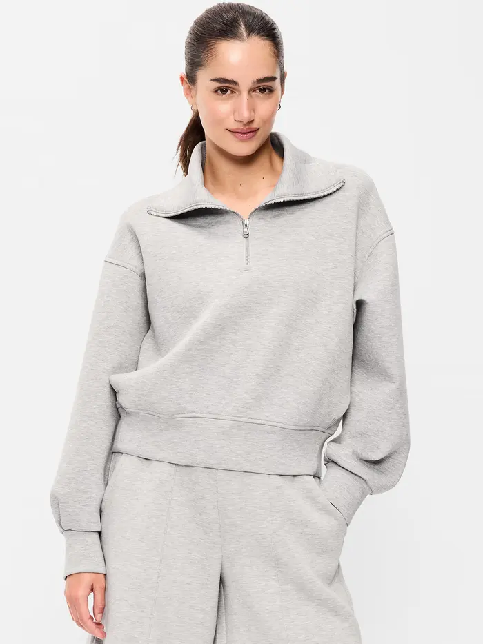 Bounce Fleece Half-Zip Pullover Sweatshirt - Heather Gray