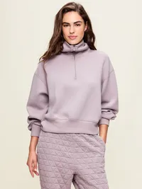 Bounce Fleece Half-Zip Pullover Sweatshirt - Mockingbird — view 5
