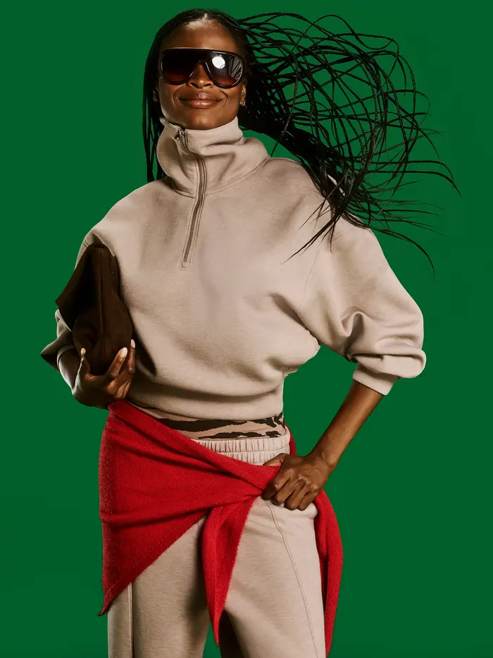 Bounce Fleece Half-Zip Pullover Sweatshirt - Mushroom