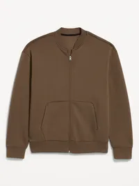 Bounce Fleece Oversized Bomber Jacket - Saddle Brown — view 4