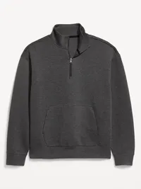 Bounce Fleece Oversized Half-Zip Pullover - Dark Heather Gray — view 4