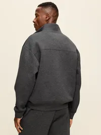 Bounce Fleece Oversized Half-Zip Pullover - Dark Heather Gray — view 2