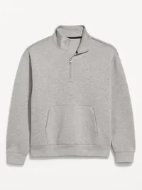 Bounce Fleece Oversized Half-Zip Pullover - Heather Gray — view 4
