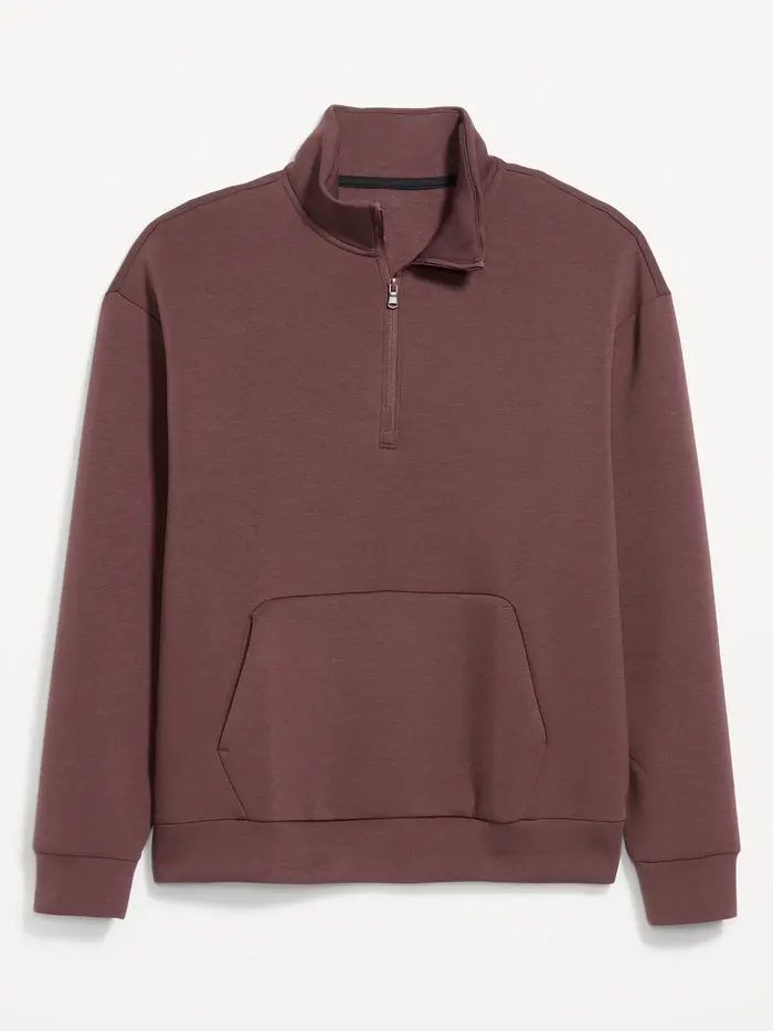 Bounce Fleece Oversized Half-Zip Pullover - Smokey Plum