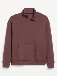 Bounce Fleece Oversized Half-Zip Pullover - Smokey Plum — view 2