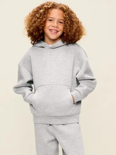 Bounce Fleece Oversized Pullover Hoodie for Boys - Gray