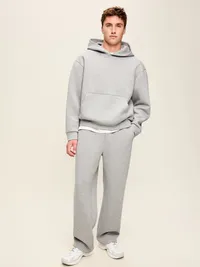 Bounce Fleece Oversized Pullover Hoodie - Heather Gray — view 3