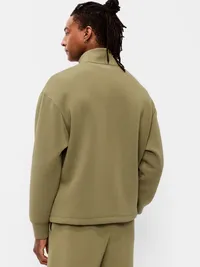 Bounce Fleece Oversized Quarter-Zip Pullover - Kombu — view 2