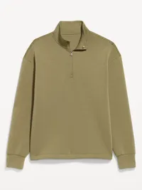 Bounce Fleece Oversized Quarter-Zip Pullover - Kombu — view 4