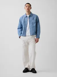 Boxy Chambray Jacket - Blue chambray — view 2