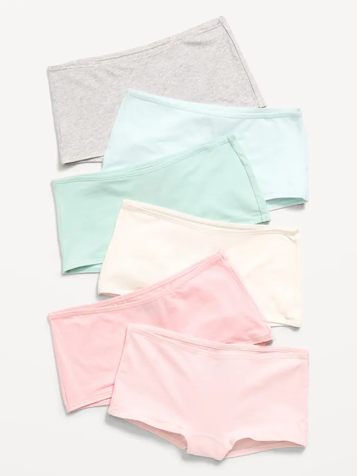 Boyshorts Underwear 6-Pack for Girls - Solid Performance