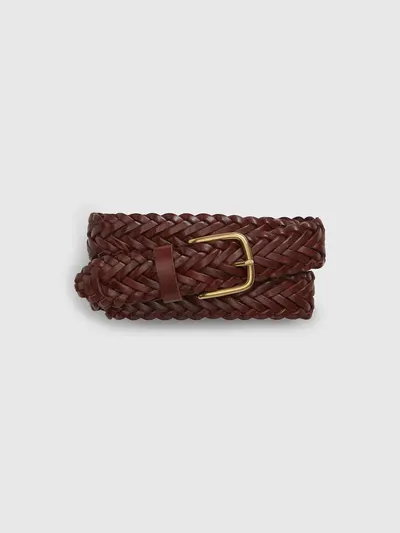 Braided Leather Belt - Cognac