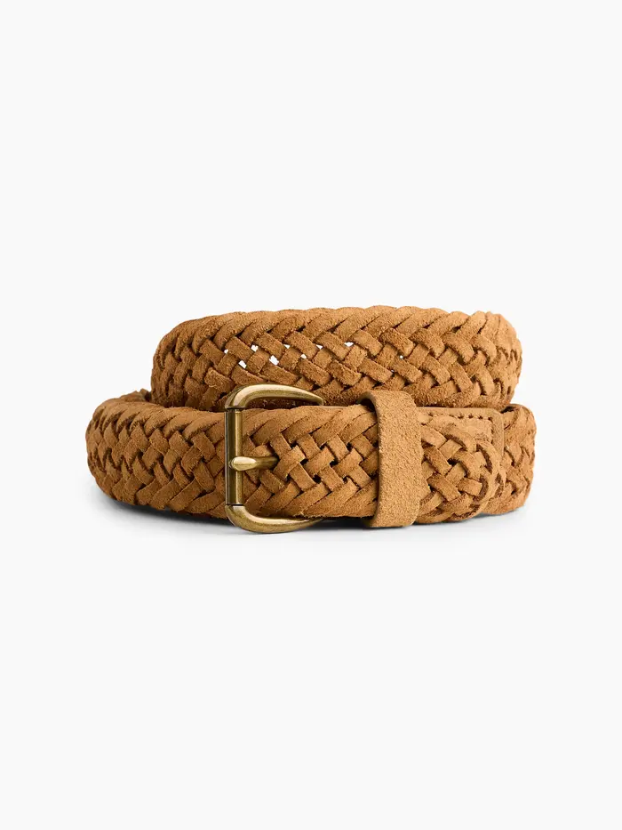 Braided Suede Belt - Deep camel