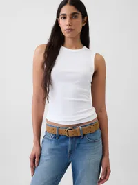 Braided Suede Belt - Deep camel — view 2