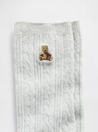 Brannan Bear Cable-Knit Crew Socks - Grey — view 2