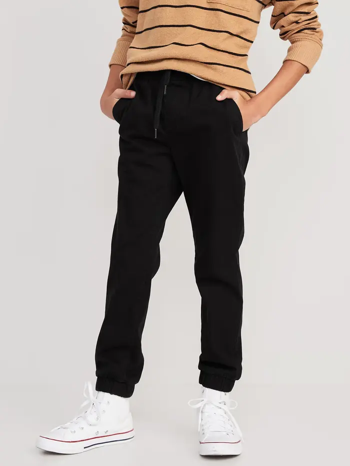 Built-In Flex Twill Jogger Pants for Boys - Black Jack
