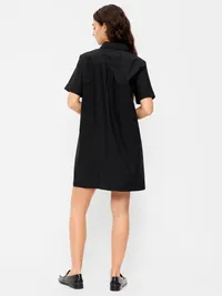 Button-Down Mini Shirt Dress - Black Jack — view 2