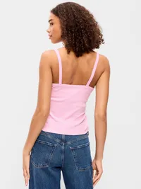 Button-Front Cami Tank Top - Bergamot — view 2
