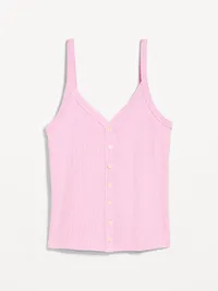 Button-Front Cami Tank Top - Bergamot — view 4