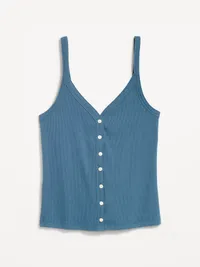 Button-Front Cami Tank Top - Neptune — view 4