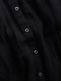 Button-Front Mini Dress - True black — view 4