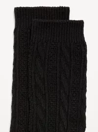 Cable Knit Socks - Black Jack — view 2